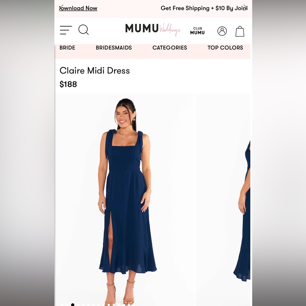 Show me your mumu - Claire midi dress navy - size medium